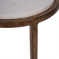 Iota Accent Table with White Banswara Marble