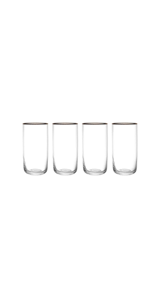 Sorrento Ridged Highball Glasses - Set of 4