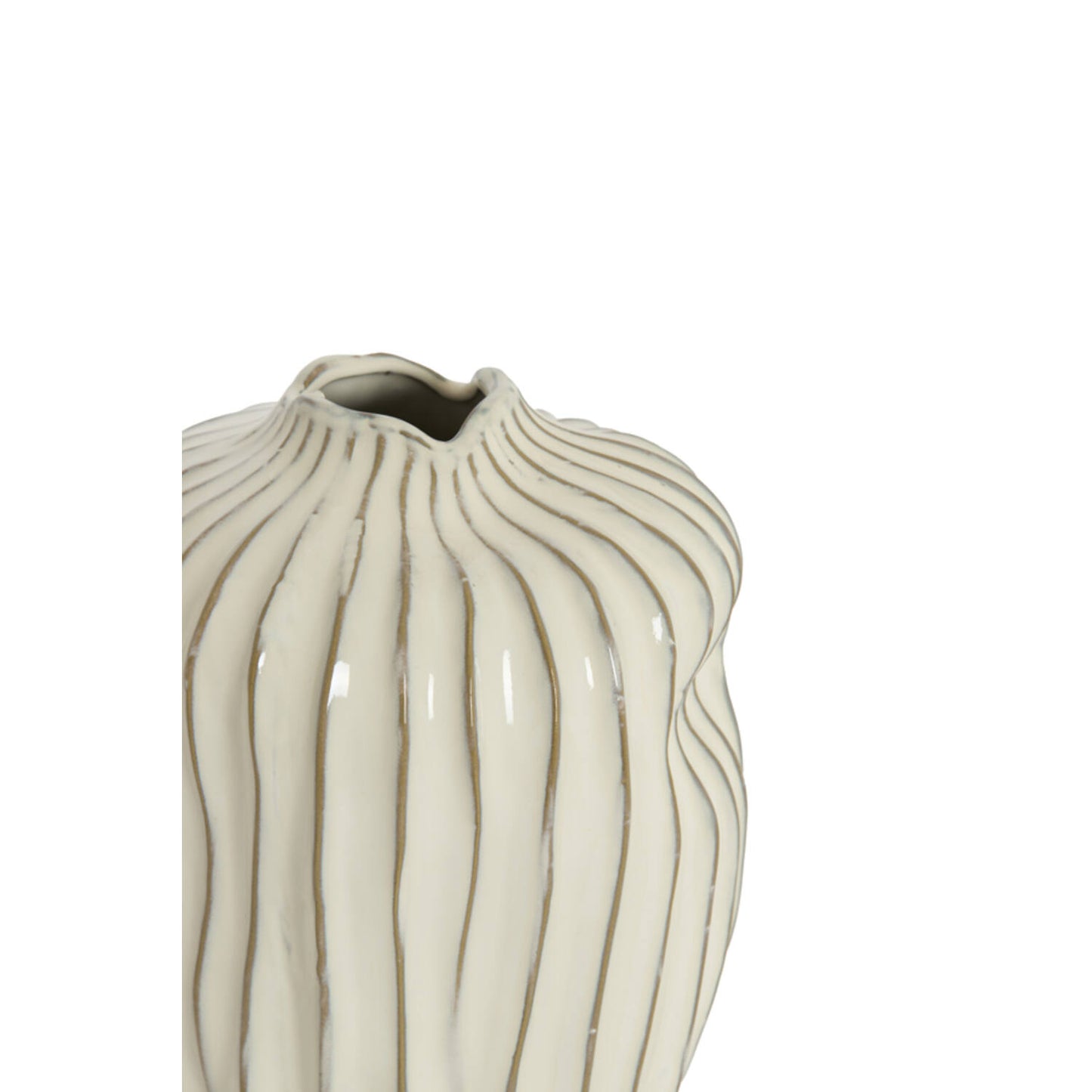 Chia Cream Ceramic Vase - Small
