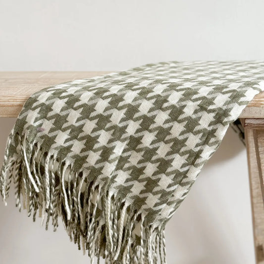 Olive & Cream Throw 170 x 120
