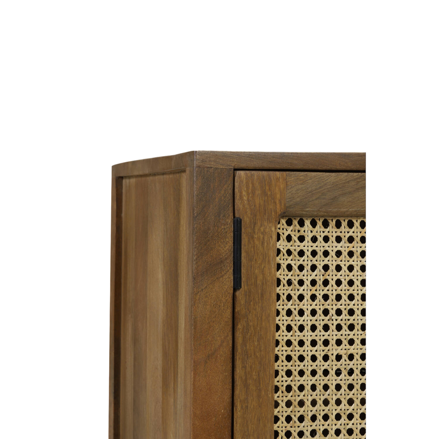Mango Wood and Rattan Cabinet 88x40x84