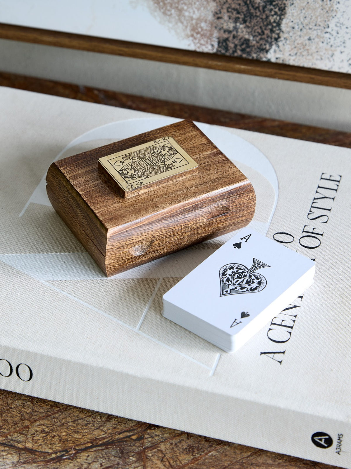 Pryce Mango Wood Box with Cards