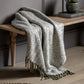 Herringbone Faux Mohair Throw - Olive