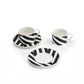 Luxe Deco China Tea Cups and Saucers with Geometric Stripe - Set of 2