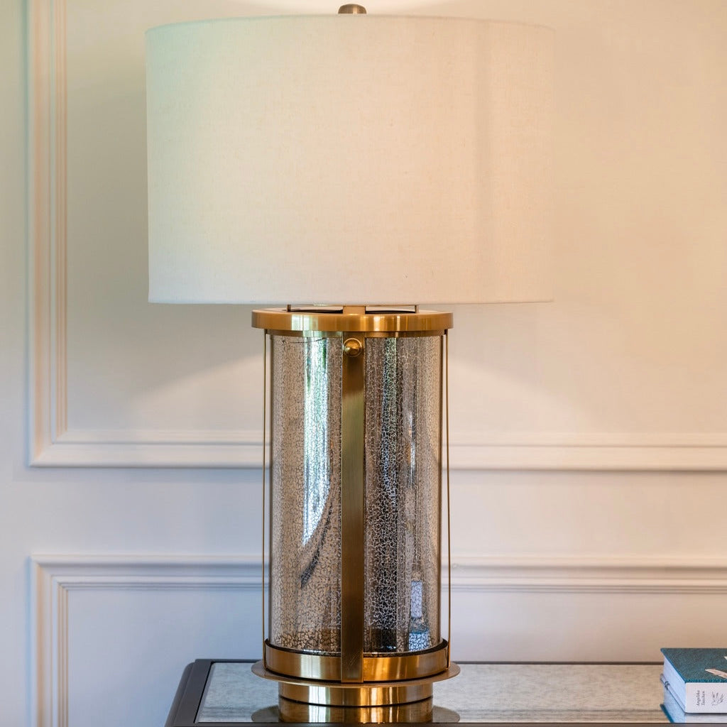 Brushed Gold Mercury Glass Table Lamp