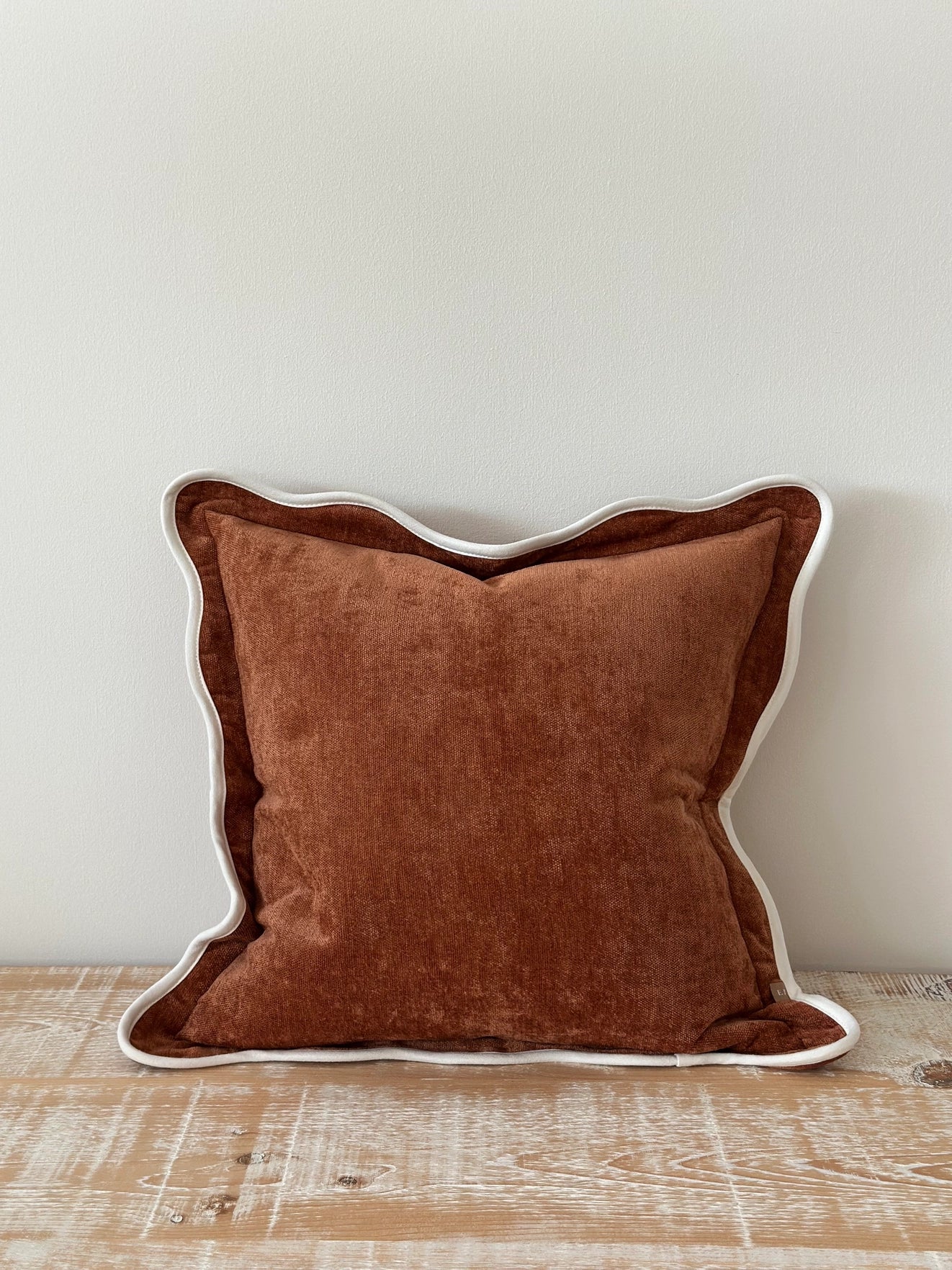 Rust Scalloped Edge Cushion 45x45