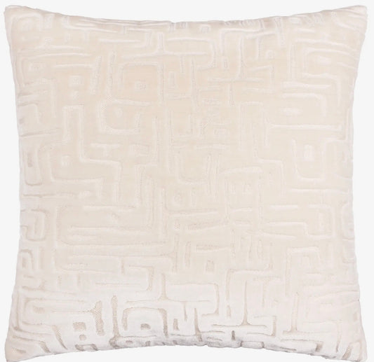 Soren Cut Velvet Cushion Chalk 45x45cm