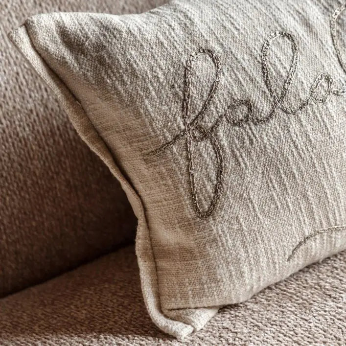 Deco Lux Falalala Embroidered Cushion 50x30cm