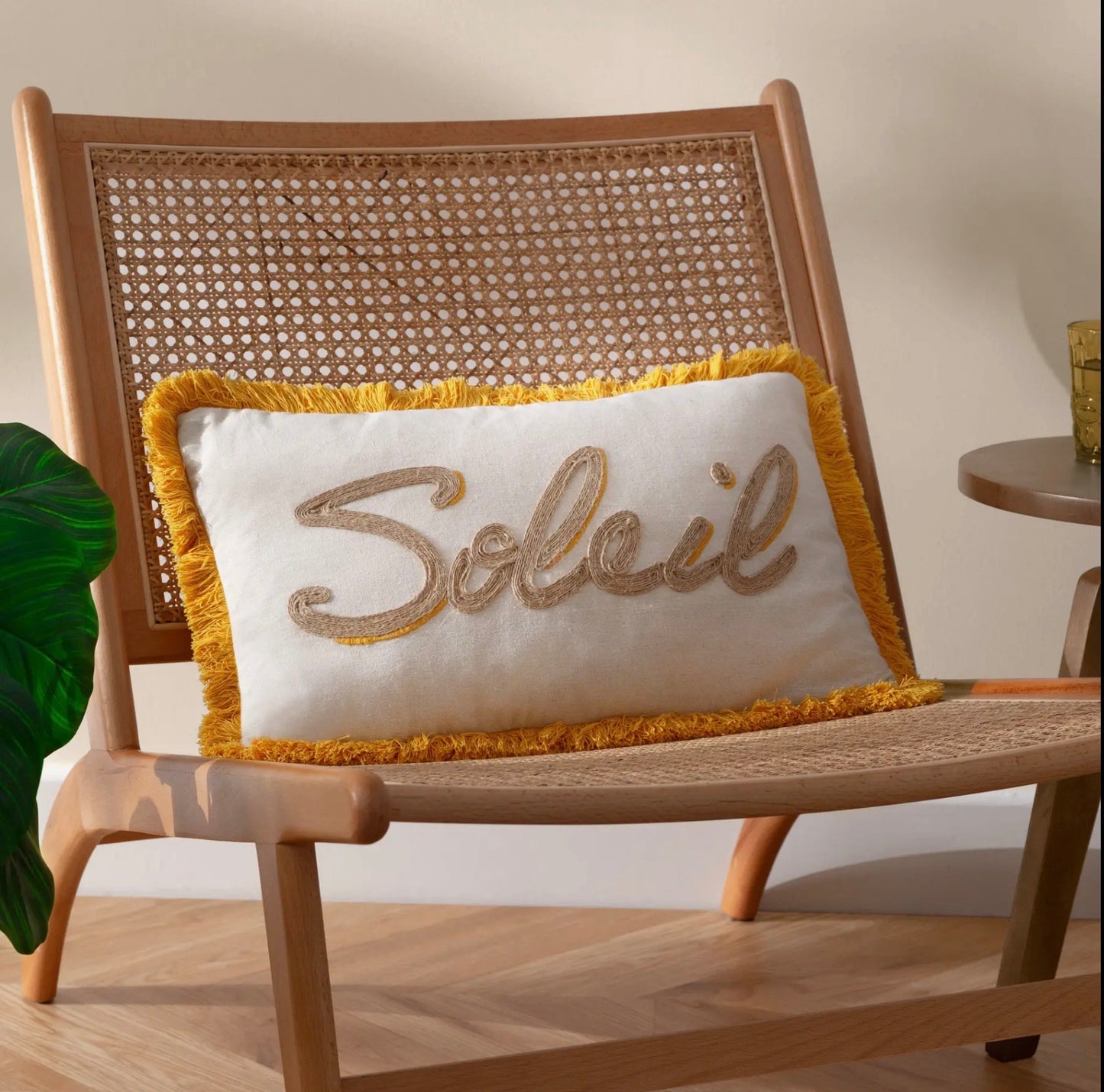 Soleil Embroidered Cushion - Feather Filled