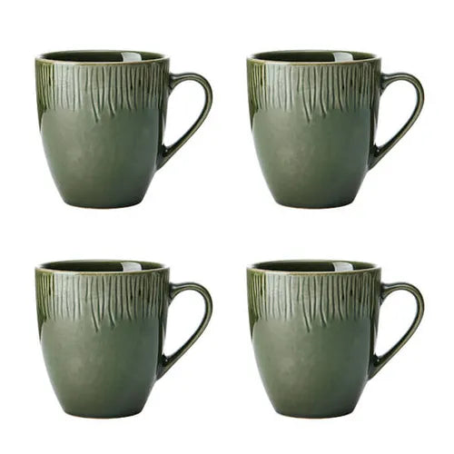 Jardin Green Mugs - Set of 4