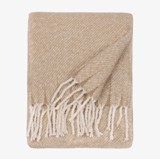 Isla Woven Tasselled Throw - Natural