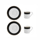 Luxe Deco China Espresso Cups and Saucers with Block Stripe - Set of 2