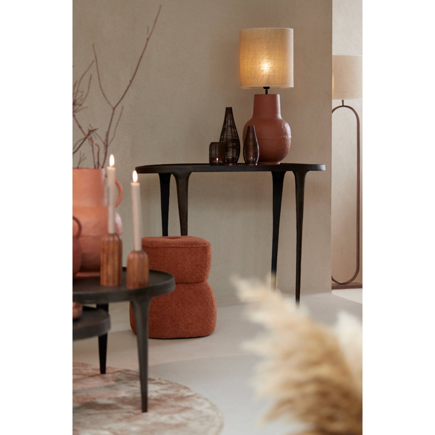 Leyla Terracotta Footstool
