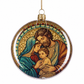 Holy Family Glass Disc Ornament