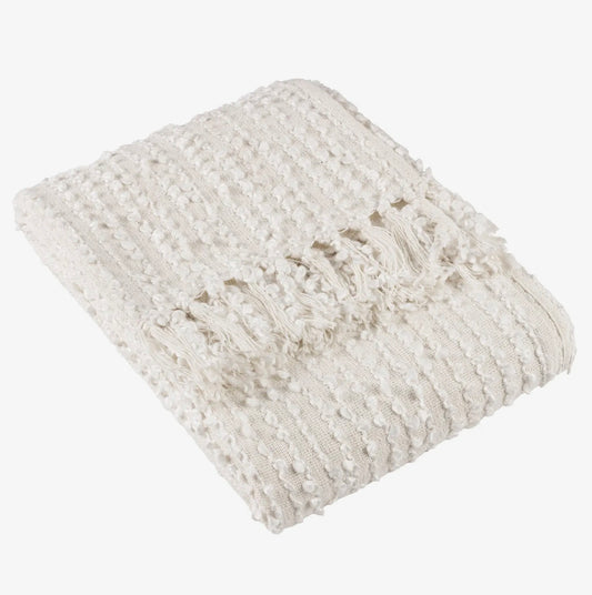 Arvo Woven Tasseled Throw - Natural