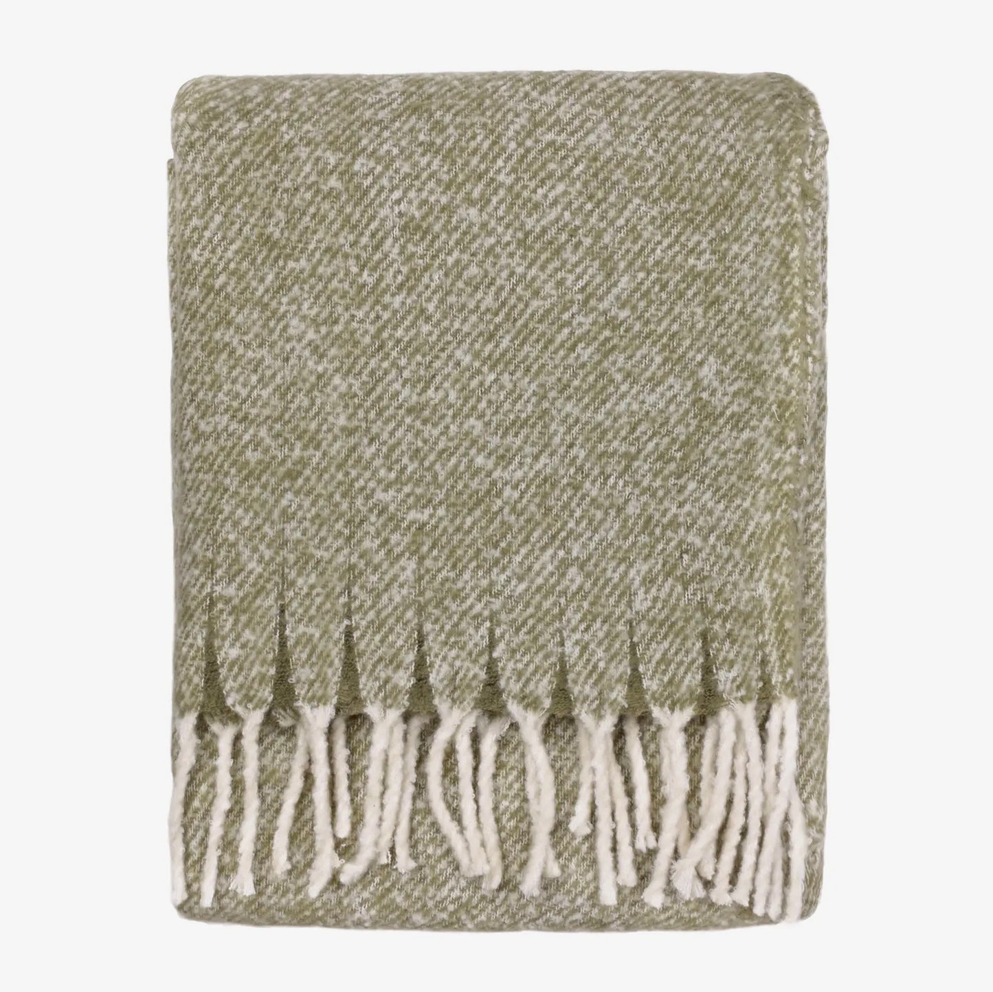 Isla Woven Tasselled Throw - Green