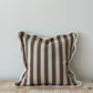 Brown Stripe Scalloped Edge Cushion 45x45