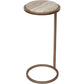 Iota Accent Table with Green Onyx and Aged Gold Frame