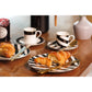 Luxe Deco China Espresso Cups and Saucers with Block Stripe - Set of 2