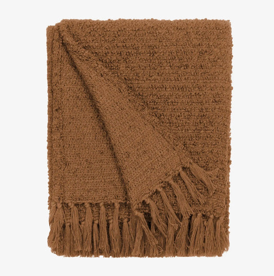 Candar Textured Boucle Throw - Ginger