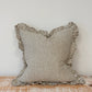 Ruffled Linen Olive Stripe Cushion 45x45
