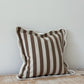 Brown Stripe Scalloped Edge Cushion 45x45