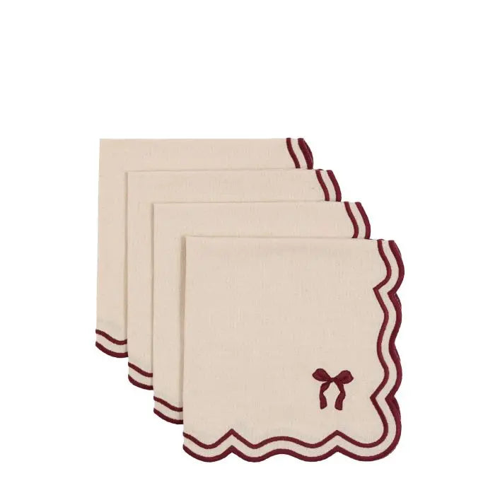 Heritage Scallop Bow Napkins - 4 Pack