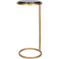 Iota Accent Table with Black Marble and Aged Gold Frame