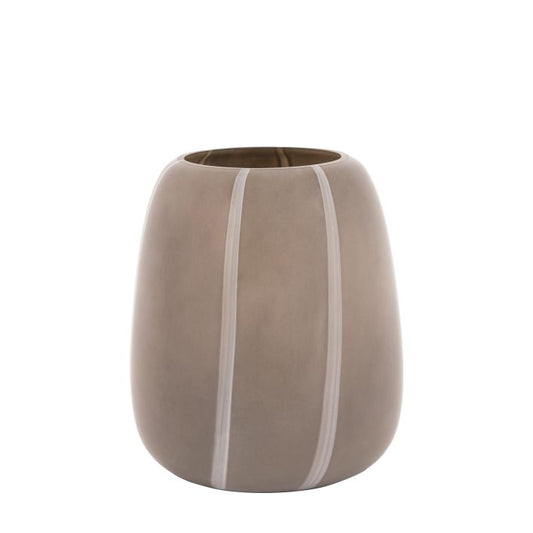 Claro Taupe Stripe Glass Vase - Medium
