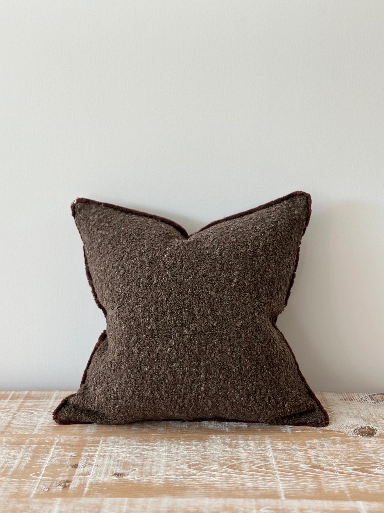 Chocolate Brown Boucle Cushion 45x45