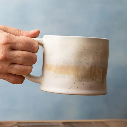 White Reactive Glaze Mug - 450ml