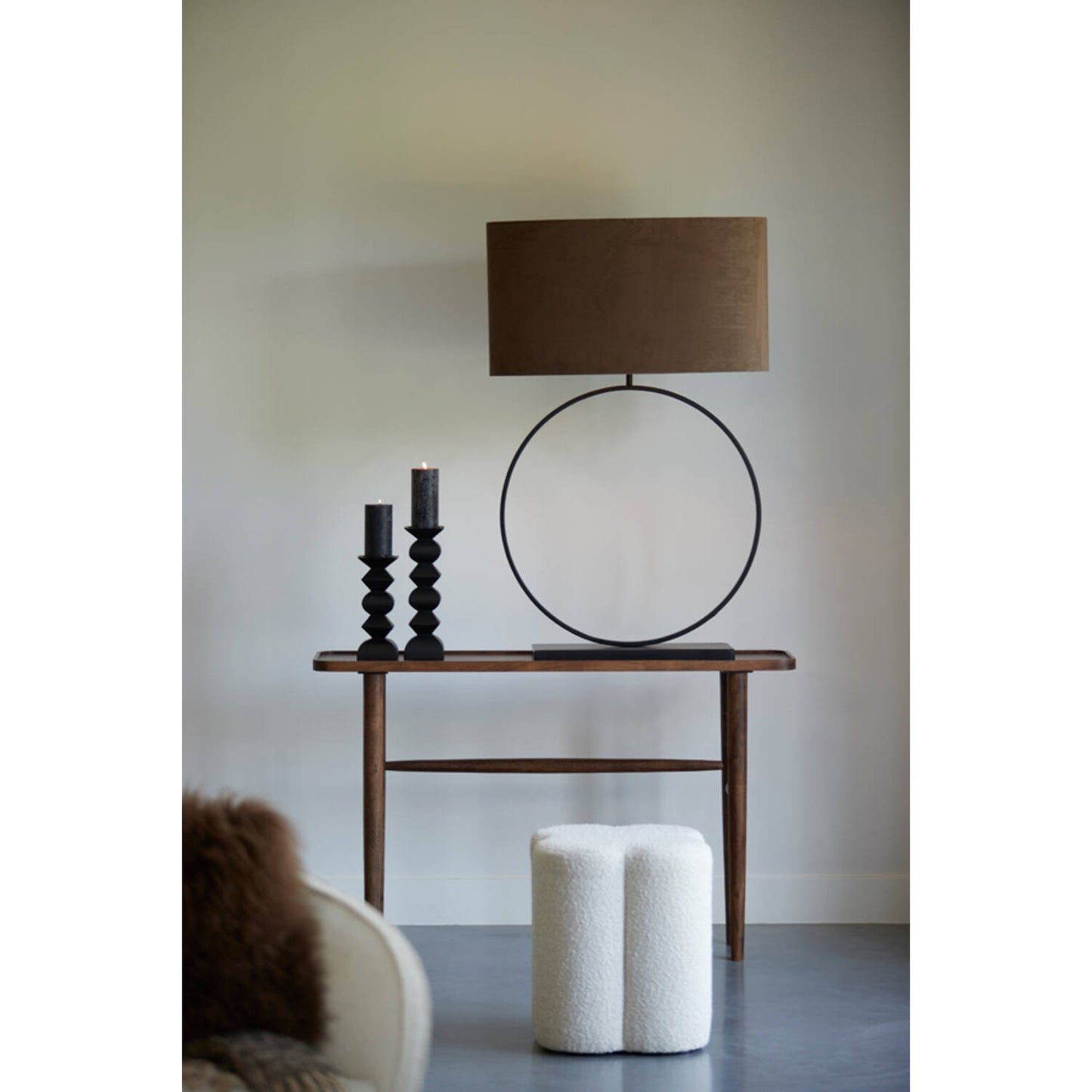 Nalani Boucle Footstool - Cream