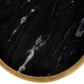 Iota Accent Table with Black Marble and Aged Gold Frame