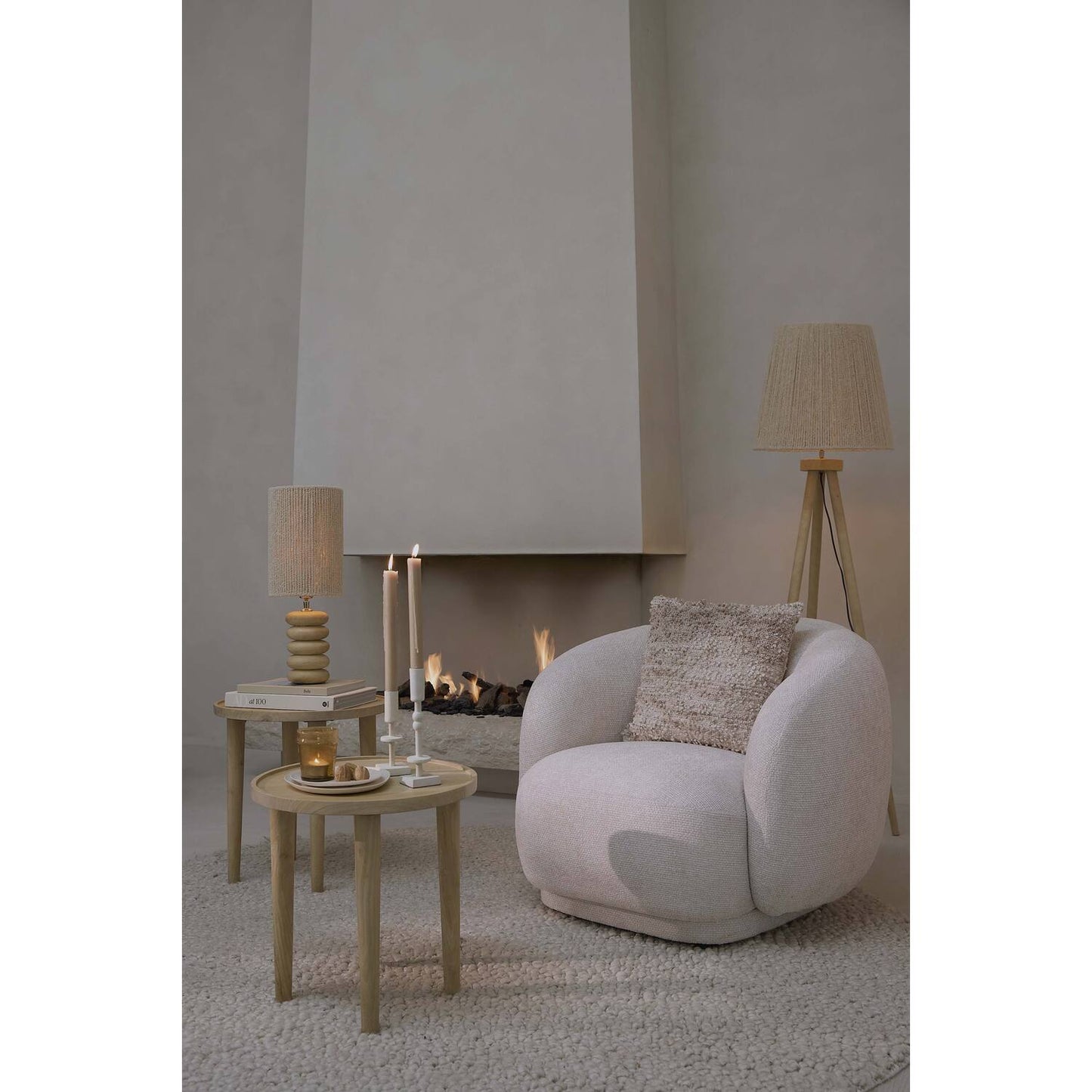 Natural Boucle Feather Filled Cushion 45x45cm