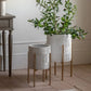 Ibiza White/Gold Metal Planter - Set of 2