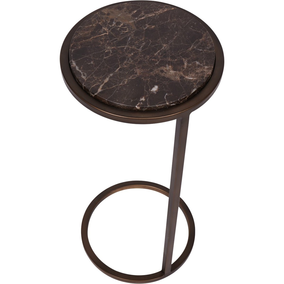 Iota Accent Table with Brown Emperor Marble
