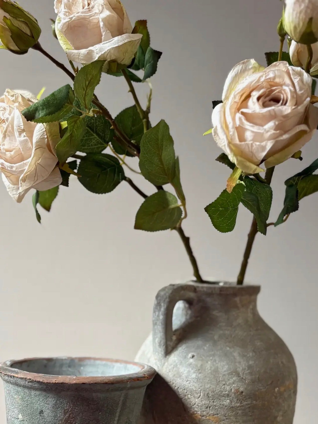 Faux Vintage Rose Spray  - Nude