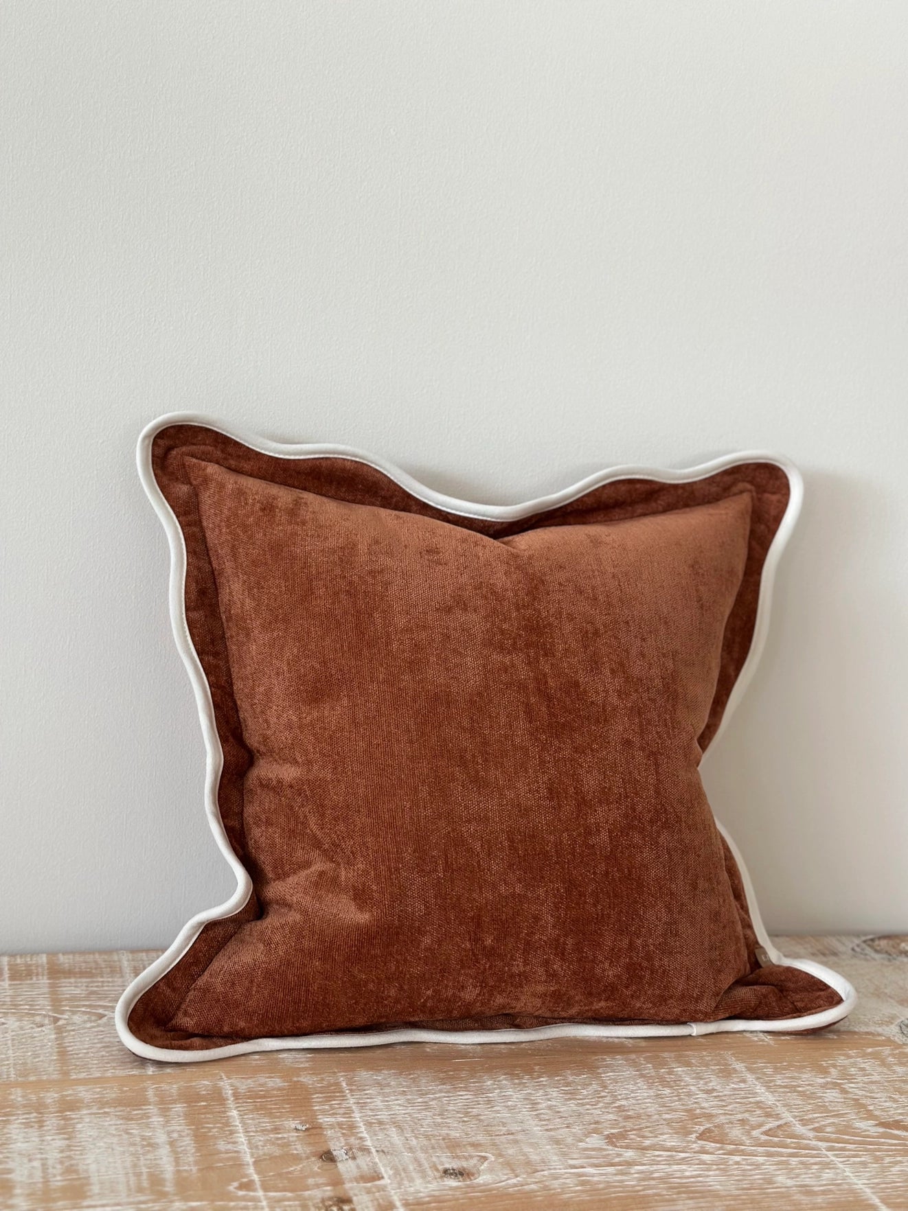 Rust Scalloped Edge Cushion 45x45