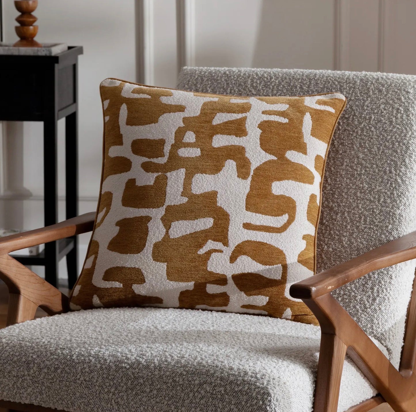 Caval Boucle Jacquard Cushion Bronze 50x50cm