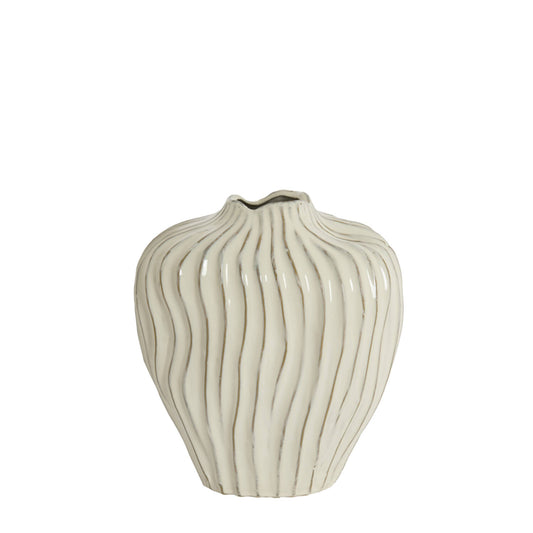 Chia Cream Ceramic Vase - Large