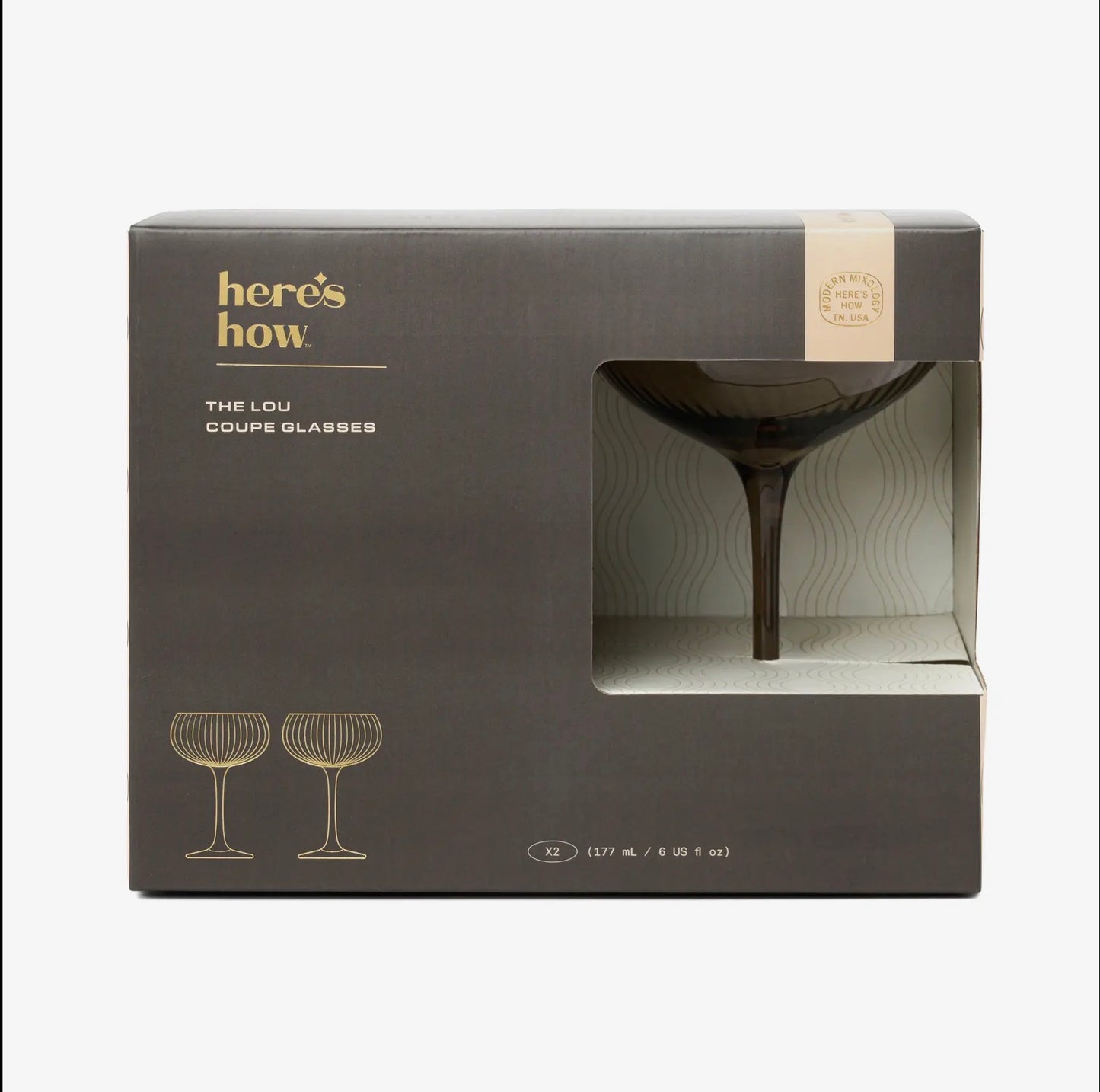The Lou Coupe Glasses - Smoke - Set of 2