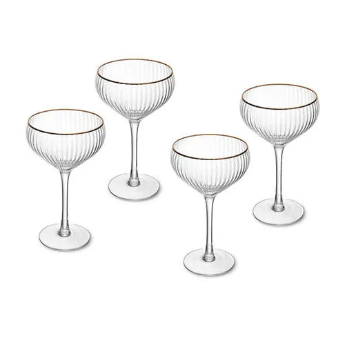 Sorrento Ridged Crystal Coupes - Set of 4