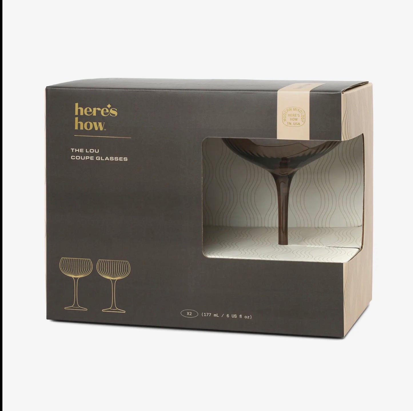 The Lou Coupe Glasses - Smoke - Set of 2