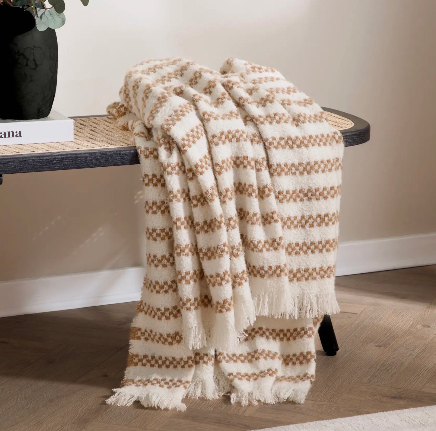 Clyne Tassled Throw - Brown