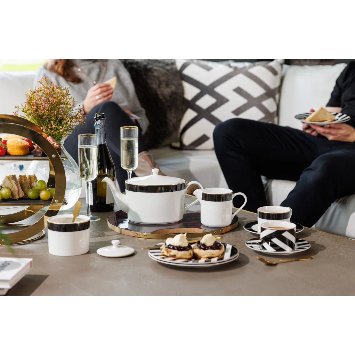 Luxe Deco China Sugar Bowl and Creamer