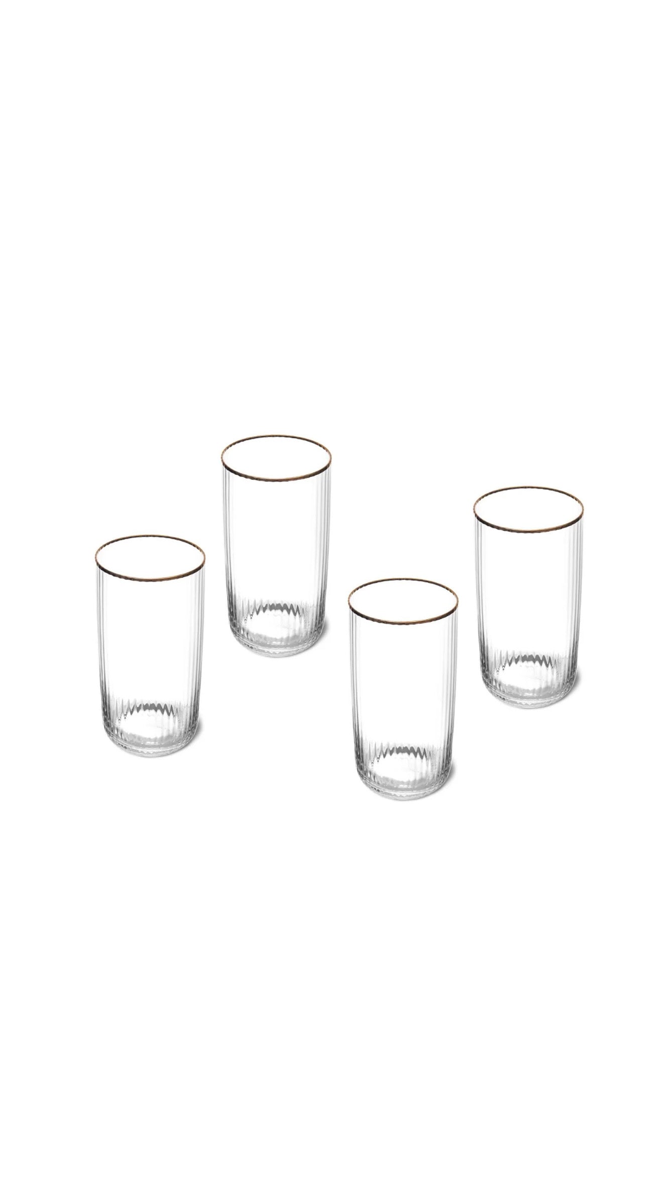 Sorrento Ridged Highball Glasses - Set of 4