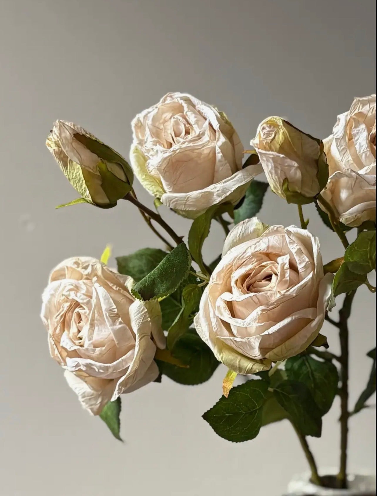 Faux Vintage Rose Spray  - Nude