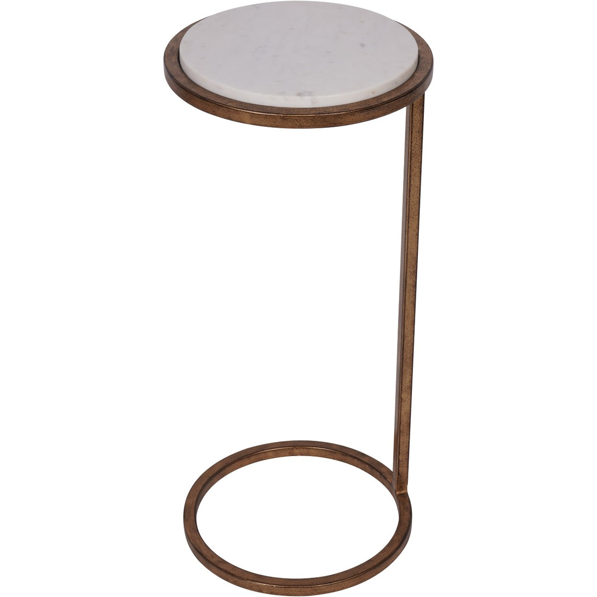 Iota Accent Table with White Banswara Marble