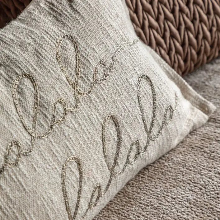 Deco Lux Falalala Embroidered Cushion 50x30cm