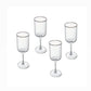 Sorrento Ridged Crystal Wine Glasses - Set of 4
